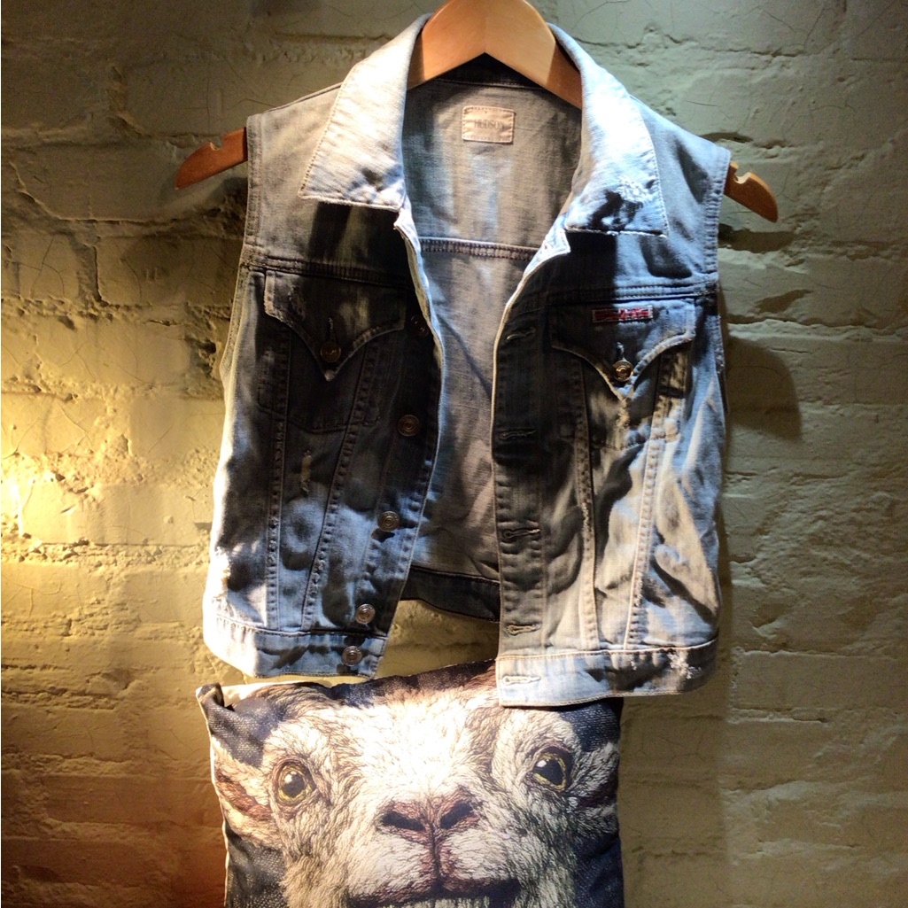 New Rare Hudson Rare Distressed Denim Vest